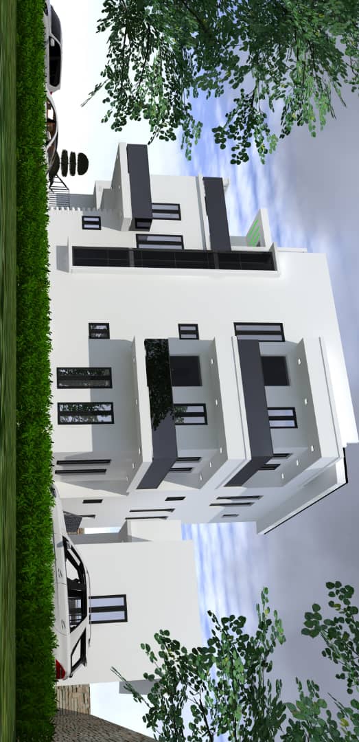 Terraced duplex of 4 bedroom and 2 bedroom behind on a tarred rd @ etete 450m asking price